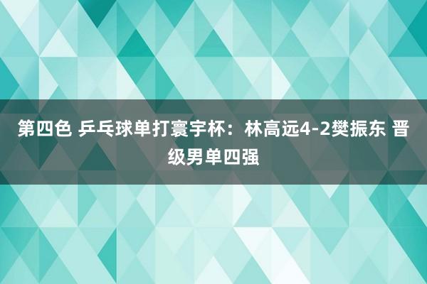 第四色 乒乓球单打寰宇杯：林高远4-2樊振东 晋级男单四强