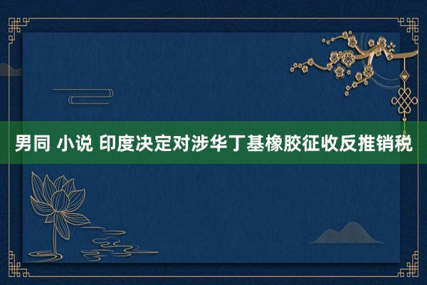 男同 小说 印度决定对涉华丁基橡胶征收反推销税