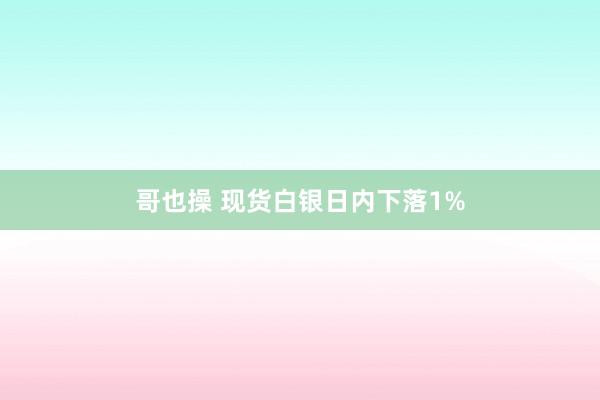 哥也操 现货白银日内下落1%