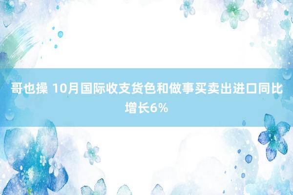 哥也操 10月国际收支货色和做事买卖出进口同比增长6%