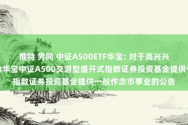 推特 男同 中证A500ETF华宝: 对于高兴兴业证券股份有限公司为华宝中证A500交游型盛开式指数证券投资基金提供一般作念市事业的公告