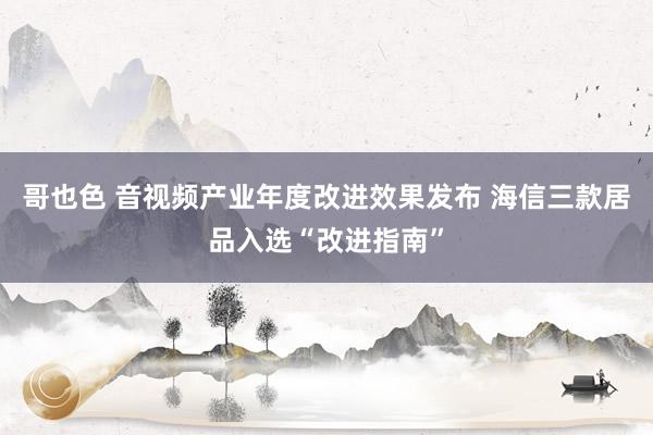 哥也色 音视频产业年度改进效果发布 海信三款居品入选“改进指南”