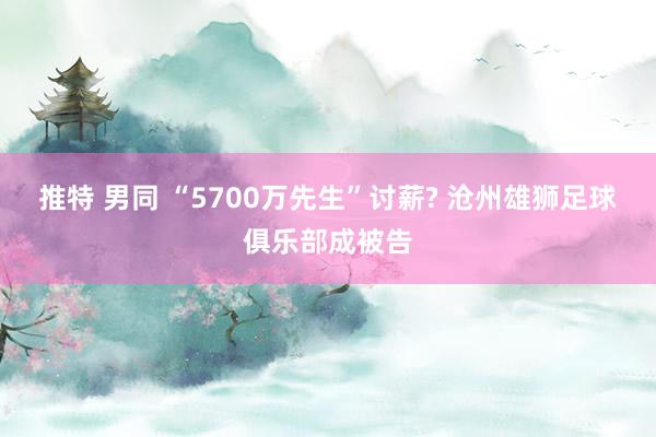 推特 男同 “5700万先生”讨薪? 沧州雄狮足球俱乐部成被告