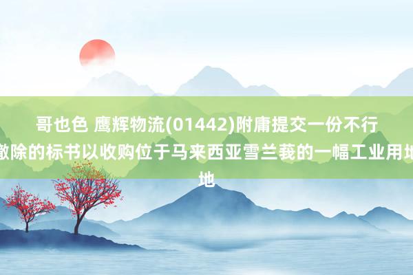 哥也色 鹰辉物流(01442)附庸提交一份不行撤除的标书以收购位于马来西亚雪兰莪的一幅工业用地
