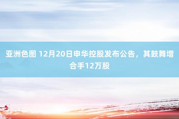 亚洲色图 12月20日申华控股发布公告，其鼓舞增合手12万股