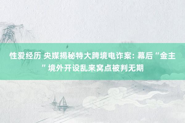 性爱经历 央媒揭秘特大跨境电诈案: 幕后“金主”境外开设乱来窝点被判无期