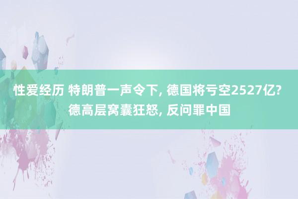 性爱经历 特朗普一声令下， 德国将亏空2527亿? 德高层窝囊狂怒， 反问罪中国