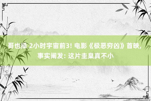 哥也操 2小时宇宙前3! 电影《极恶穷凶》首映， 事实阐发: 这片圭臬真不小