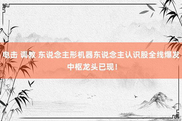 电击 调教 东说念主形机器东说念主认识股全线爆发 中枢龙头已现！
