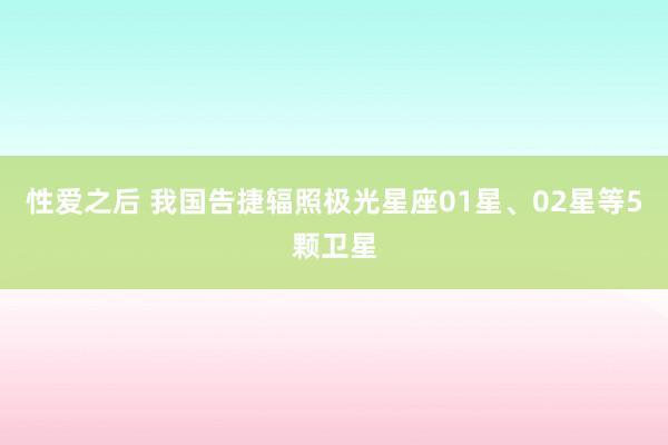 性爱之后 我国告捷辐照极光星座01星、02星等5颗卫星