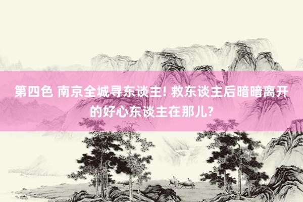 第四色 南京全城寻东谈主! 救东谈主后暗暗离开的好心东谈主在那儿?