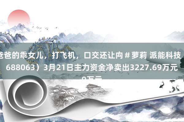 爸爸的乖女儿，打飞机，口交还让禸＃萝莉 派能科技（688063）3月21日主力资金净卖出3227.69万元