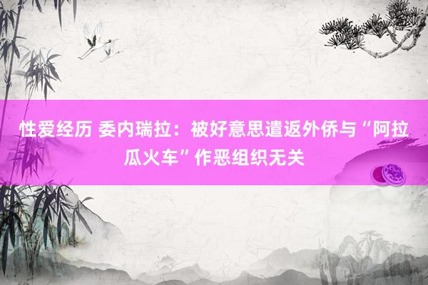 性爱经历 委内瑞拉：被好意思遣返外侨与“阿拉瓜火车”作恶组织无关