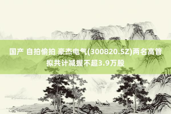 国产 自拍偷拍 豪杰电气(300820.SZ)两名高管拟共计减握不超3.9万股