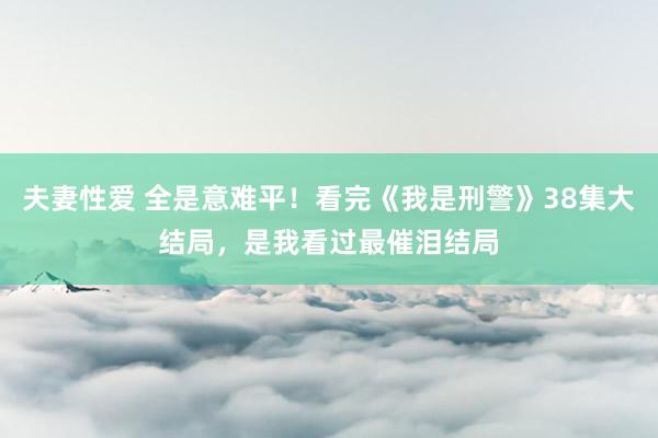 夫妻性爱 全是意难平！看完《我是刑警》38集大结局，是我看过最催泪结局