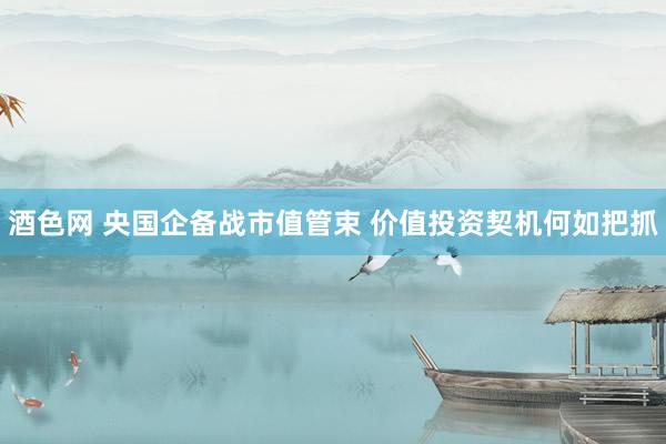 酒色网 央国企备战市值管束 价值投资契机何如把抓