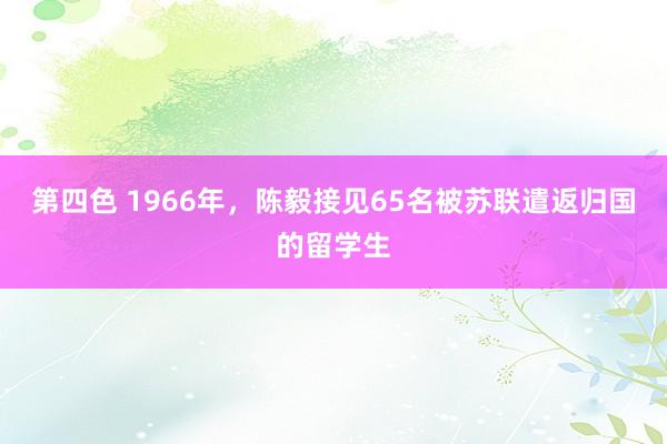 第四色 1966年，陈毅接见65名被苏联遣返归国的留学生