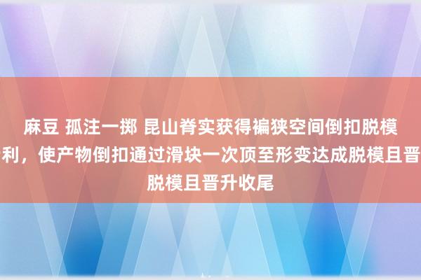 麻豆 孤注一掷 昆山脊实获得褊狭空间倒扣脱模机构专利，使产物倒扣通过滑块一次顶至形变达成脱模且晋升收尾