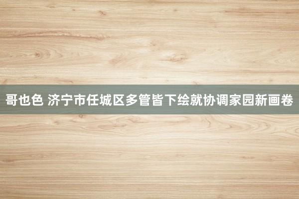 哥也色 济宁市任城区多管皆下绘就协调家园新画卷
