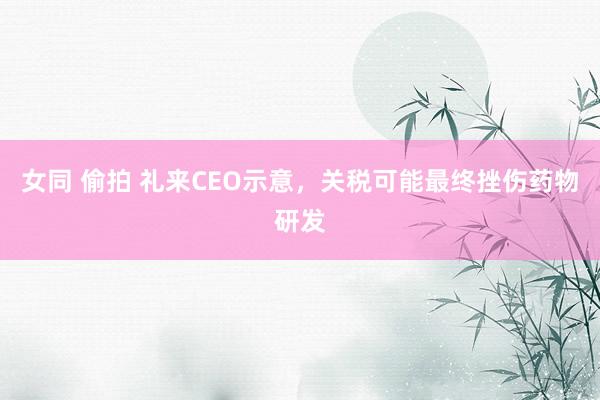 女同 偷拍 礼来CEO示意，关税可能最终挫伤药物研发