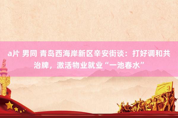 a片 男同 青岛西海岸新区辛安街谈：打好调和共治牌，激活物业就业“一池春水”