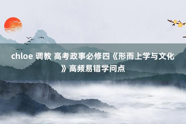 chloe 调教 高考政事必修四《形而上学与文化》高频易错学问点
