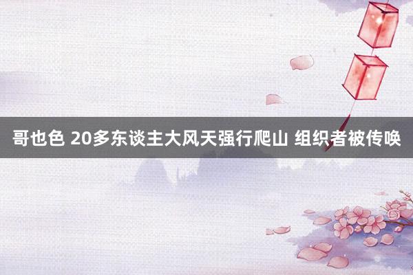 哥也色 20多东谈主大风天强行爬山 组织者被传唤