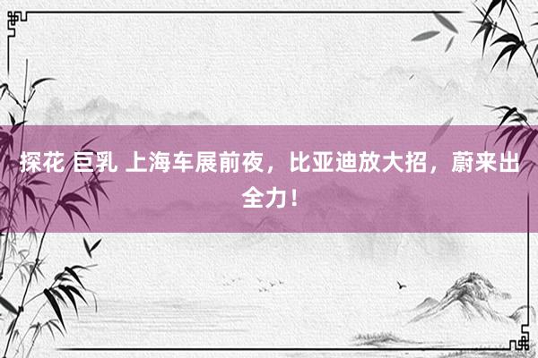 探花 巨乳 上海车展前夜，比亚迪放大招，蔚来出全力！
