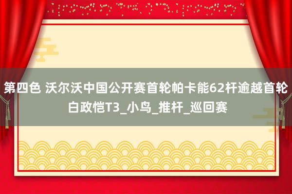 第四色 沃尔沃中国公开赛首轮帕卡能62杆逾越首轮 白政恺T3_小鸟_推杆_巡回赛