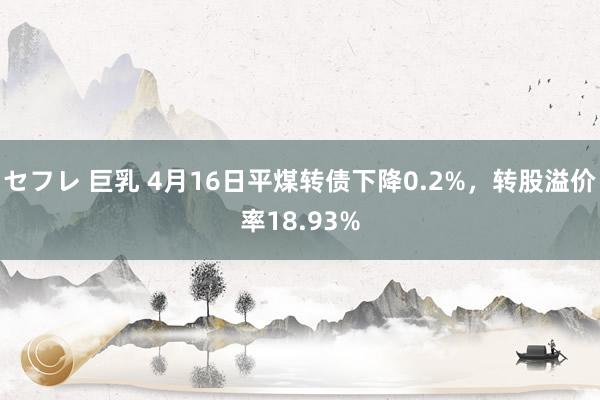 セフレ 巨乳 4月16日平煤转债下降0.2%，转股溢价率18.93%