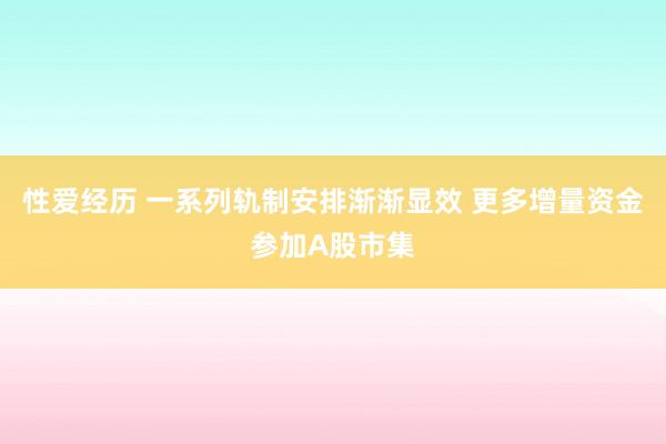 性爱经历 一系列轨制安排渐渐显效 更多增量资金参加A股市集