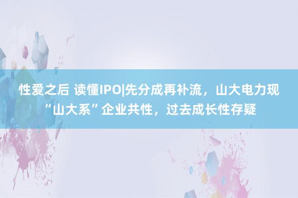 性爱之后 读懂IPO|先分成再补流，山大电力现“山大系”企业共性，过去成长性存疑