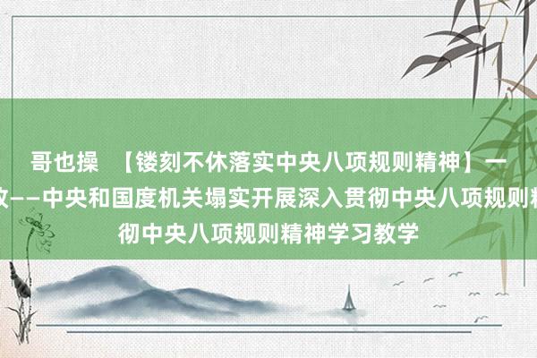 哥也操  【镂刻不休落实中央八项规则精神】一体推动学查改——中央和国度机关塌实开展深入贯彻中央八项规则精神学习教学