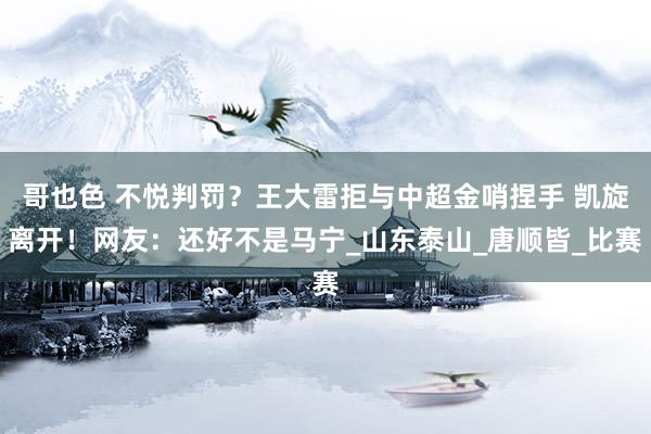 哥也色 不悦判罚？王大雷拒与中超金哨捏手 凯旋离开！网友：还好不是马宁_山东泰山_唐顺皆_比赛