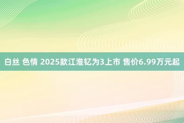 白丝 色情 2025款江淮钇为3上市 售价6.99万元起