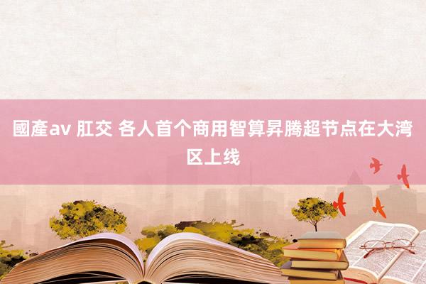 國產av 肛交 各人首个商用智算昇腾超节点在大湾区上线