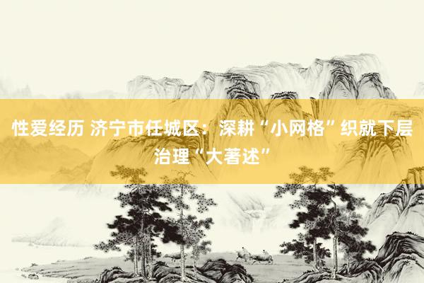 性爱经历 济宁市任城区：深耕“小网格”织就下层治理“大著述”