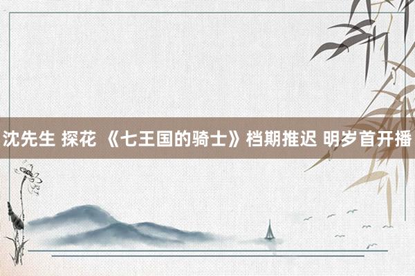 沈先生 探花 《七王国的骑士》档期推迟 明岁首开播